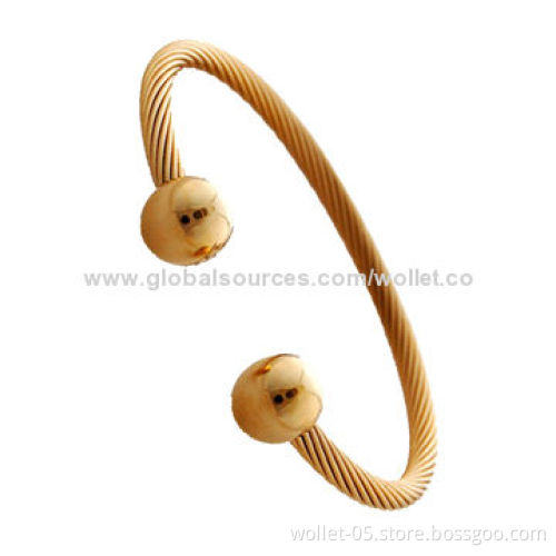 Fashionable Perfect Stainless Steel Metal Bangles with Magnet, Various Colors are Available